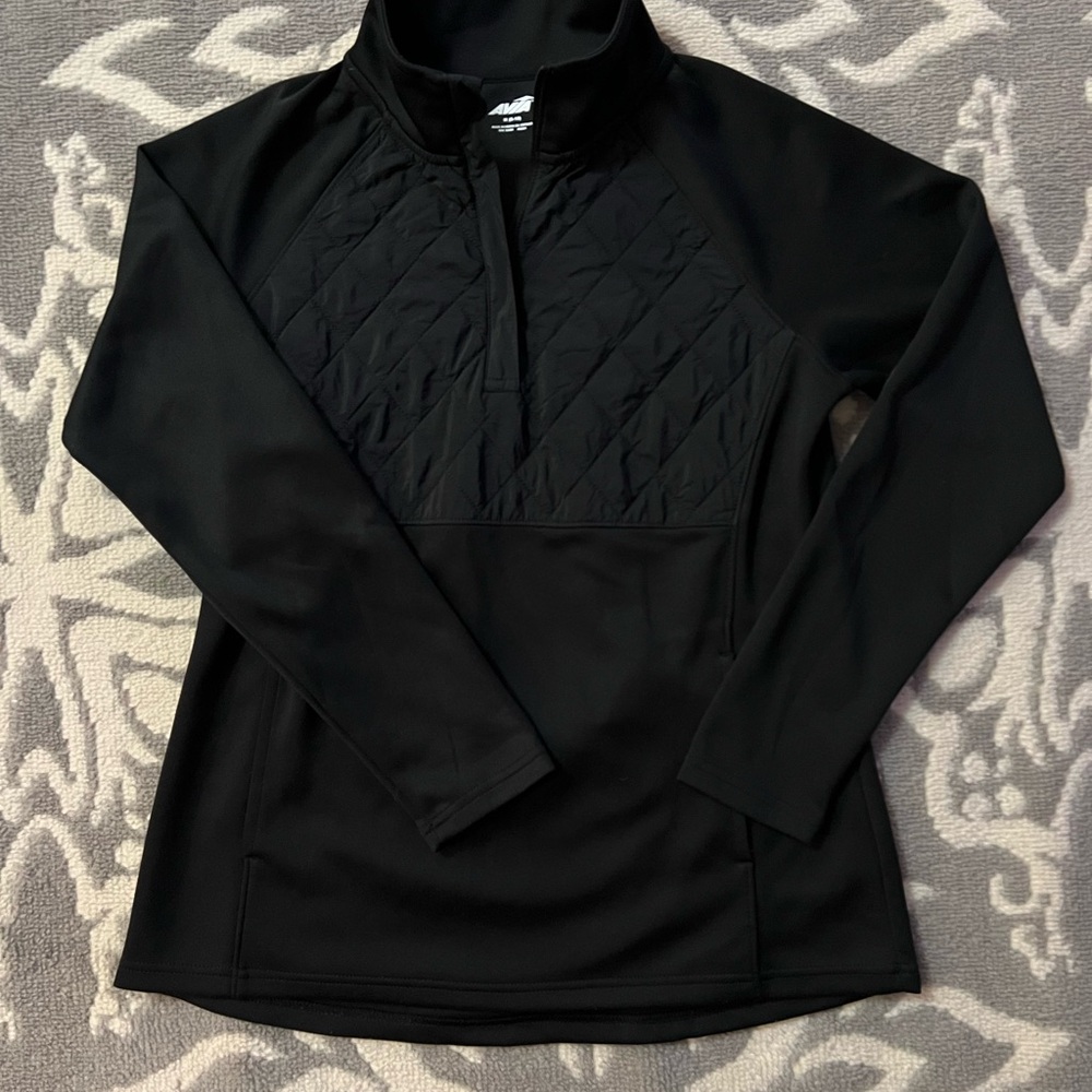 Size M 8/10 Avia Active Wear Quarter Zip Black Sweater - Picture 2 of 5
